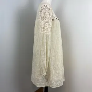 Anthropologie Ivory Verb Josephine Boho Lace Tunic Long Sleeve Mini Dress Small thumbnail 8