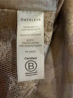 Athleta Elation Gilded Tight Tan Gold Metallic Snakeskin Leggings Size XXS thumbnail 4