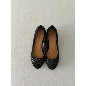 Andiamo Wedge Pumps Size 10 Black‎ Beaded Toe Slip On Shoes thumbnail 2