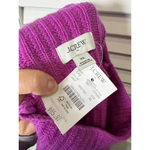 JCREW Vibrant Purple knit Mockneck Sweater Size XL NWT preppy office thumbnail 2