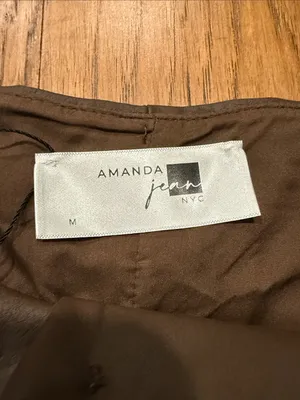Amanda Jean NYC NWT Vegan Squared Neckline Tailored Top Brown Size M thumbnail 9