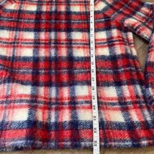 Madewell Wool Blend Red Plaid Fuzzy Pullover Long Sleeve Top ~ Women’s Size S thumbnail 11