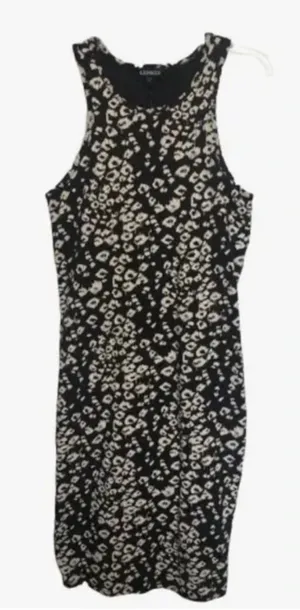 EXPRESS Black And Cream Floral Midi Tank Dress Women Size Large thumbnail 1