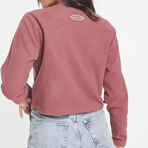 THE NORTH FACE TKA Mock Neck Fleece Cropped Sweatshirt in Mauve Pink Size M thumbnail 3