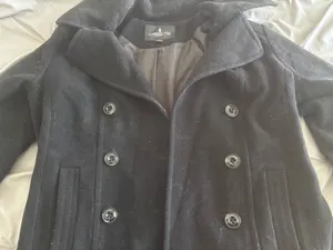 London Fog Black Double Breasted Peacoat Women’s Size L thumbnail 8