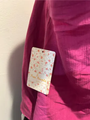 Free People Fuchsia V-Neck Draped Ring-Shoulder Camisole thumbnail 4