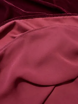 LOFT Burgundy Wine Velvet Racerback V-Neck Camisole Flowy Evening Dress Tank Top thumbnail 8