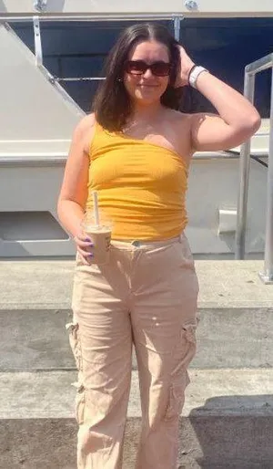 Anthropologie Orange One Shoulder Tank thumbnail 2