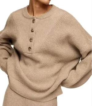 A.N.A Beige‎ Henley Oversized Knit Sweater Size XS thumbnail 1