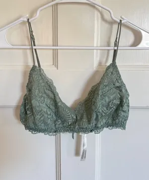 Free People Mya sage‎ green lace bralette size medium thumbnail 1