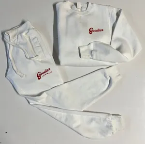 Goodiez Self Love Is The Best Love Sweatshirt & Joggers in White & Red thumbnail 1