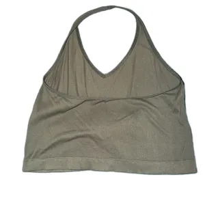 SO Olive Green Ribbed Halter Crop Top Women’s L Stretch Y2K Style thumbnail 2