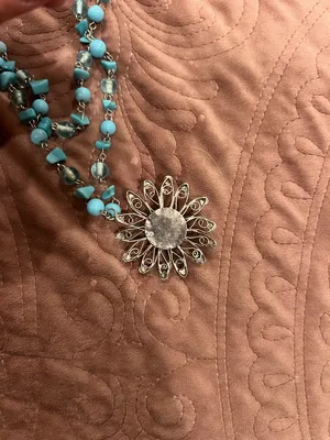 Handmade Turquoise Bead Multi-Strand Sunburst Pendant Necklace - Women Jewelry thumbnail 3