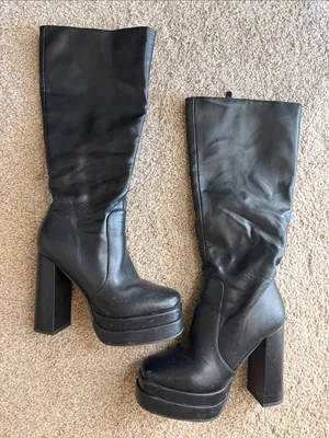 DREAM PARIS Black Chunky Platform Boots thumbnail 6