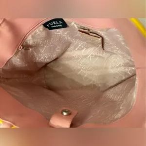 Furla Vintage Y2K Pink & Yellow Bow Tote/Shoulder Bag Elegant Structured Design thumbnail 6