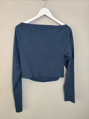 Free People Navy Wide-Leg Sweatpants thumbnail 8