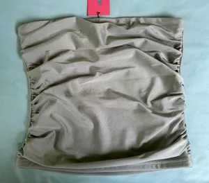 Edikted woman’s maxeen shiny Gathered tube top thumbnail 1