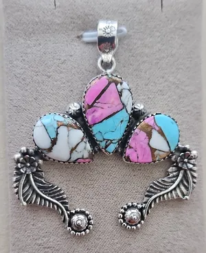 Cotton Candy Turquoise Pendant #6 thumbnail 1