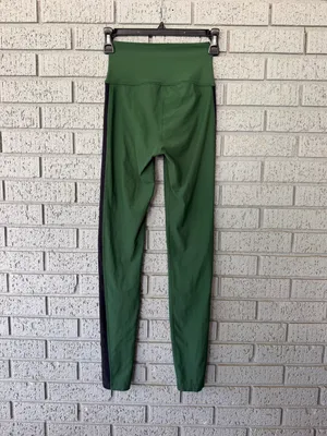 Aviator Nation High Rise Leggings Forest Green Black Stripes Small thumbnail 5
