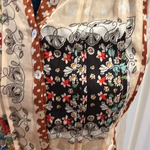 Anthropologie tiny XS patchwork front top cotton back‎ thumbnail 2