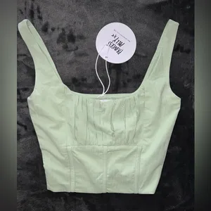 Princess Polly Leighton Top in Green Size 0 New with tag thumbnail 5
