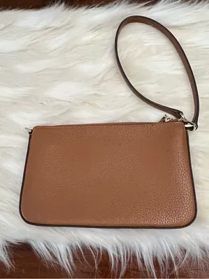 Kate Spade Leila Convertible Wristlet Pebbled Leather Gingerbread Brown Gold HW thumbnail 6