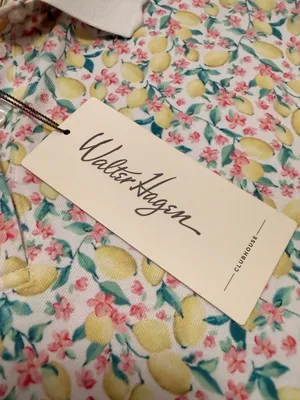 Walter Hagen Lady Hagen Lemon Floral Golf Polo Shirt UPF 50 NWT Large Preppy thumbnail 6