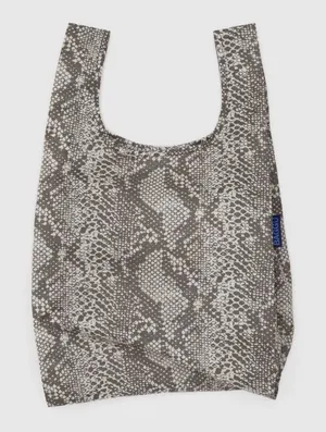 Baby BAGGU Gray Snakeskin Print Reusable Tote BAG Folds to 4x4” Washable Unisex thumbnail 1