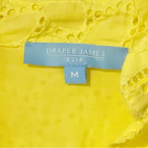 Draper James RSVP Medium Lemon Yellow‎ Embroidered Eyelet Ballon Sleeve Blouse thumbnail 4