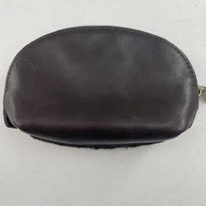 Patricia Nash Keisley Cosmetic Key Fob Leopard Calf‎ Hair Leather Brown Zipper thumbnail 8