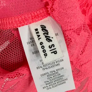 Aerie Real Good Lace Bralette Neon‎ Pink Floral V-Neck Mesh Longline Small thumbnail 4