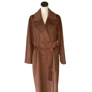 NWT Bernardo Double Breasted Wool Blend Belted Maxi Coat In Color Tobacco SZ-1X thumbnail 4