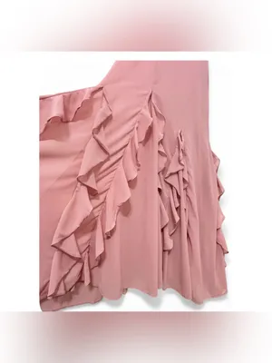 NWT Lulus Women’s Alorna Rose Pink Sleeveless Ruffled V-neck Maxi Dress Size L thumbnail 13