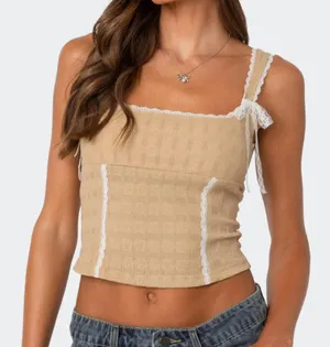 Edikted Beige Bustier Top thumbnail 1