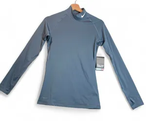 Nike Pro Dri-Fit Womens Long Sleeve Compression Shirt Gray NWT | Activewear‎ thumbnail 1