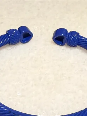 Plunder Cobalt Blue Twisted Cable Open Cuff Bracelet New thumbnail 5