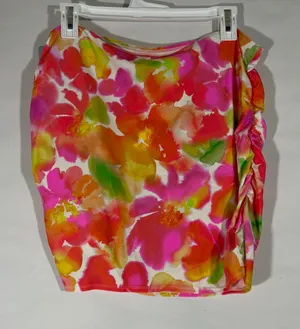 Shade & Shore Floral‎ Ruched Swim Skirt Women L Multicolored Tropical Beachwear thumbnail 1