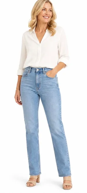 Womens XL Light Wash Denim Jeans High Rise Casual Everyday Sz 16 thumbnail 1