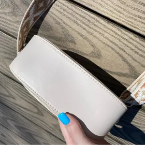 Light pink boho western saddle bag crossbody thick strap purse thumbnail 6