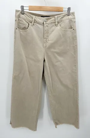 Stitch Star Womens 10‎ Khaki Tan Wide Leg Jeans Raw Hem SS2881-1 thumbnail 1
