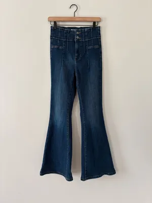 We The Free Jayde Flare Jeans Super High Rise Retro Inspired Size 26 thumbnail 3