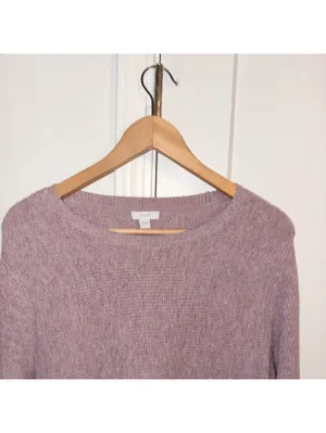 Pure Jill $99 Woman’s L Ribbed One Pocket sweater pink knit long sleeve top thumbnail 3