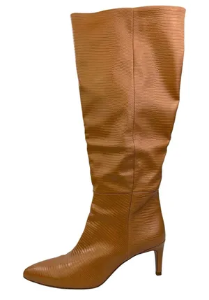 Sam Edelman Uma Brown Reptile Leather Pointed Toe Knee High Fashion Boots Size 8 thumbnail 1