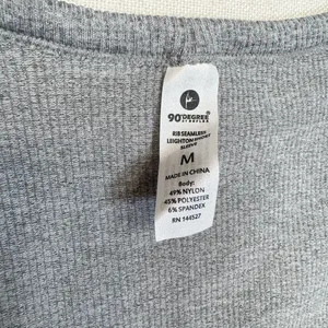 90 Degree by Reflex Top Womens M Gray Ribbed Seamless Square Neck Stretch Size M thumbnail 3