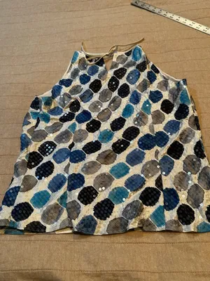 Ann Taylor Blue, Navy and Gray Sequin Halter Camisole thumbnail 4