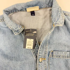 Universal Thread Denim Romper Medium Wash Button Front Long Sleeve Blue Size 10 thumbnail 2
