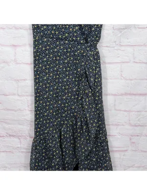 Abercrombie & Fitch Medium Flutter Sleeve Floral Wrap MIDI Dress thumbnail 3