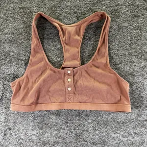 Madewell Rib Knit Front Button Brallete Women’s Large thumbnail 2