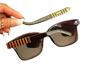 Authentic Fendi Black and Gold Striped Sunglass broken thumbnail 1