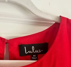 Red Lulus Ruffle Mini Dress Size Medium thumbnail 2